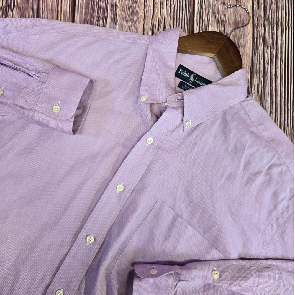 Ralph Lauren Blake Button Down Shirt Mens L Purple Cotton Long Sleeve Oxford
